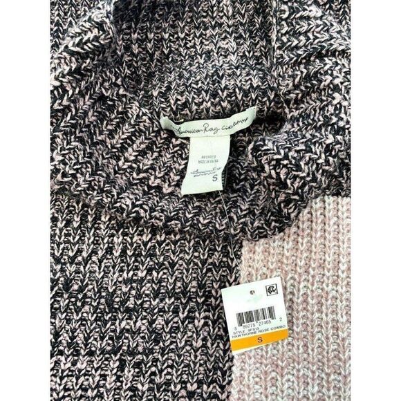 American Rag Sweater Color Block Pink Black Mock Neck Sz Small NEW‎ - Picture 4 of 8